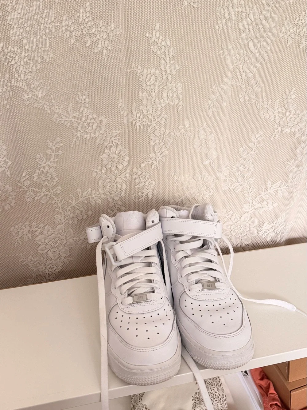 Nike White Mid-Top Leather Sneakers